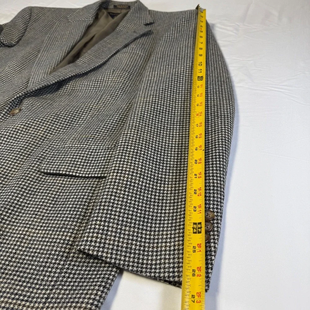 Vintage Tommy Hilfiger Houndstooth Blazer Sport Coat Jacket Mens 42L Made in USA
